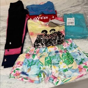 Ralph Lauren Graphic Tee and Floral Skirt Set